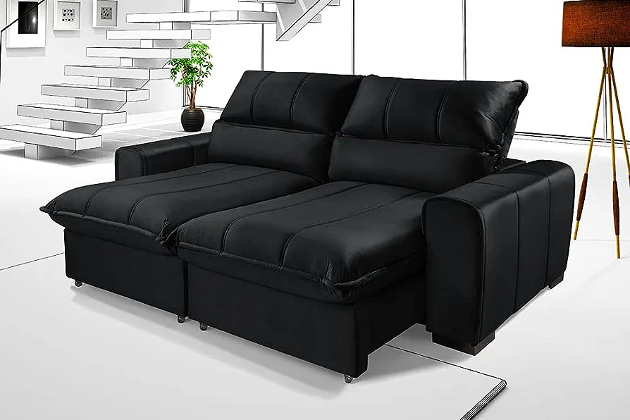 sofa dubai retratil reclinavel molas ensacadas