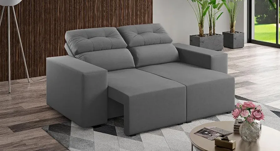 sofa retratil e reclinavel 2 em veludo fresh