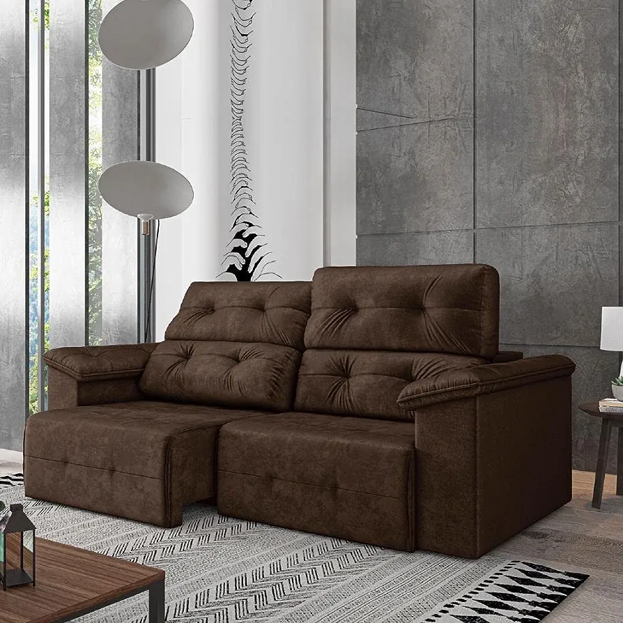 sofa retratil reclinavel marrom