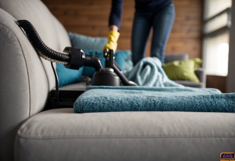 limpando sofá